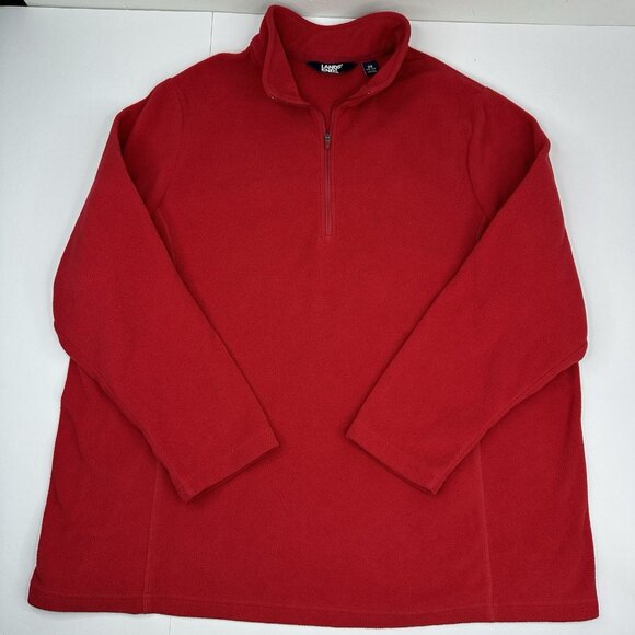 Lands' End Women's Red Athletic Quarter Zip Fleece Activewear Top 2XL/20-22W/C51 - Picture 6 of 15